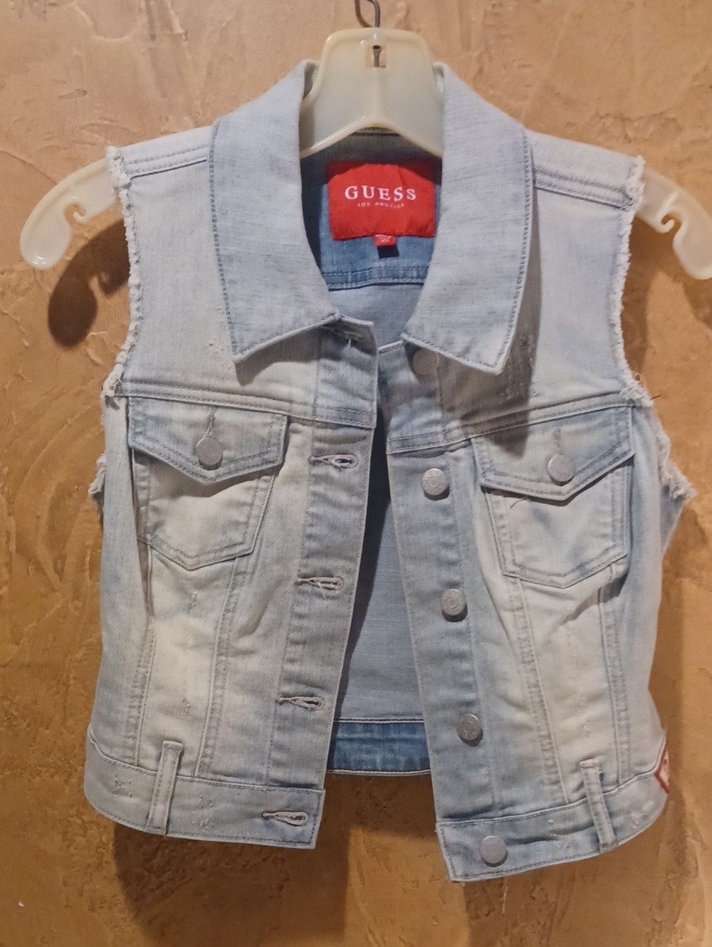 GUESS Light Blue Denim Sleeveless Jacket